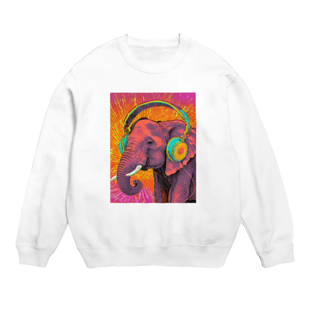 sawaグッズのMusic Lover Elephant Crew Neck Sweatshirt