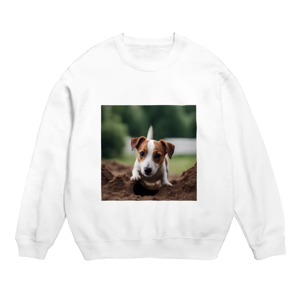 jackrussellvibes___の穴掘りジャックラッセルテリア Crew Neck Sweatshirt