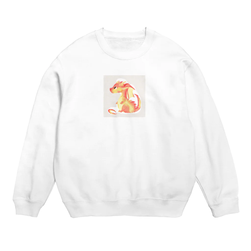 ニャン丸の火の世界に生まれたドラゴン Crew Neck Sweatshirt