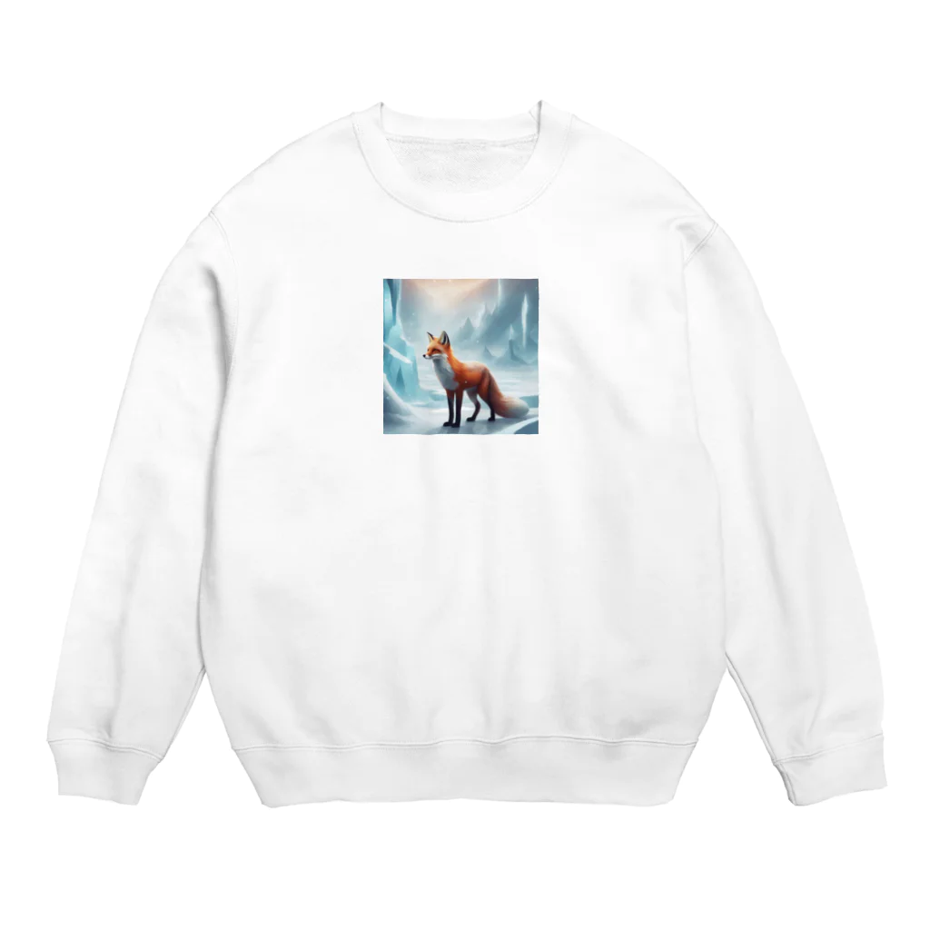 ブルーレイの氷山と狐 Crew Neck Sweatshirt