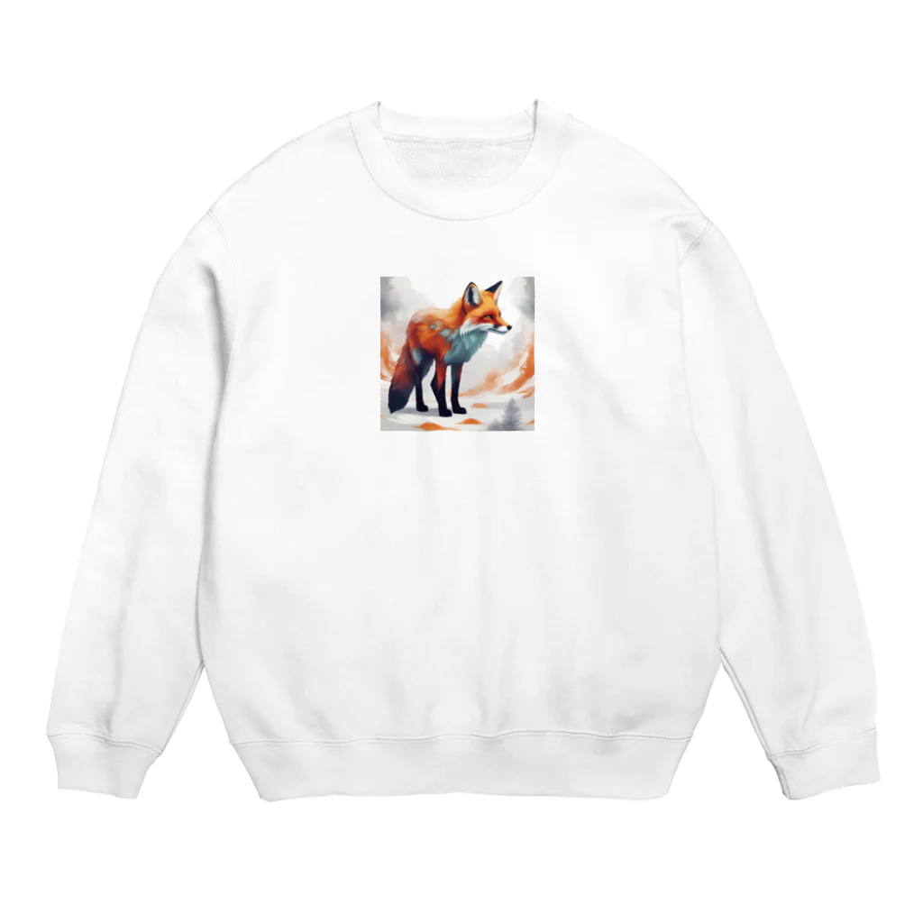 ブルーレイの守護者の狐 Crew Neck Sweatshirt