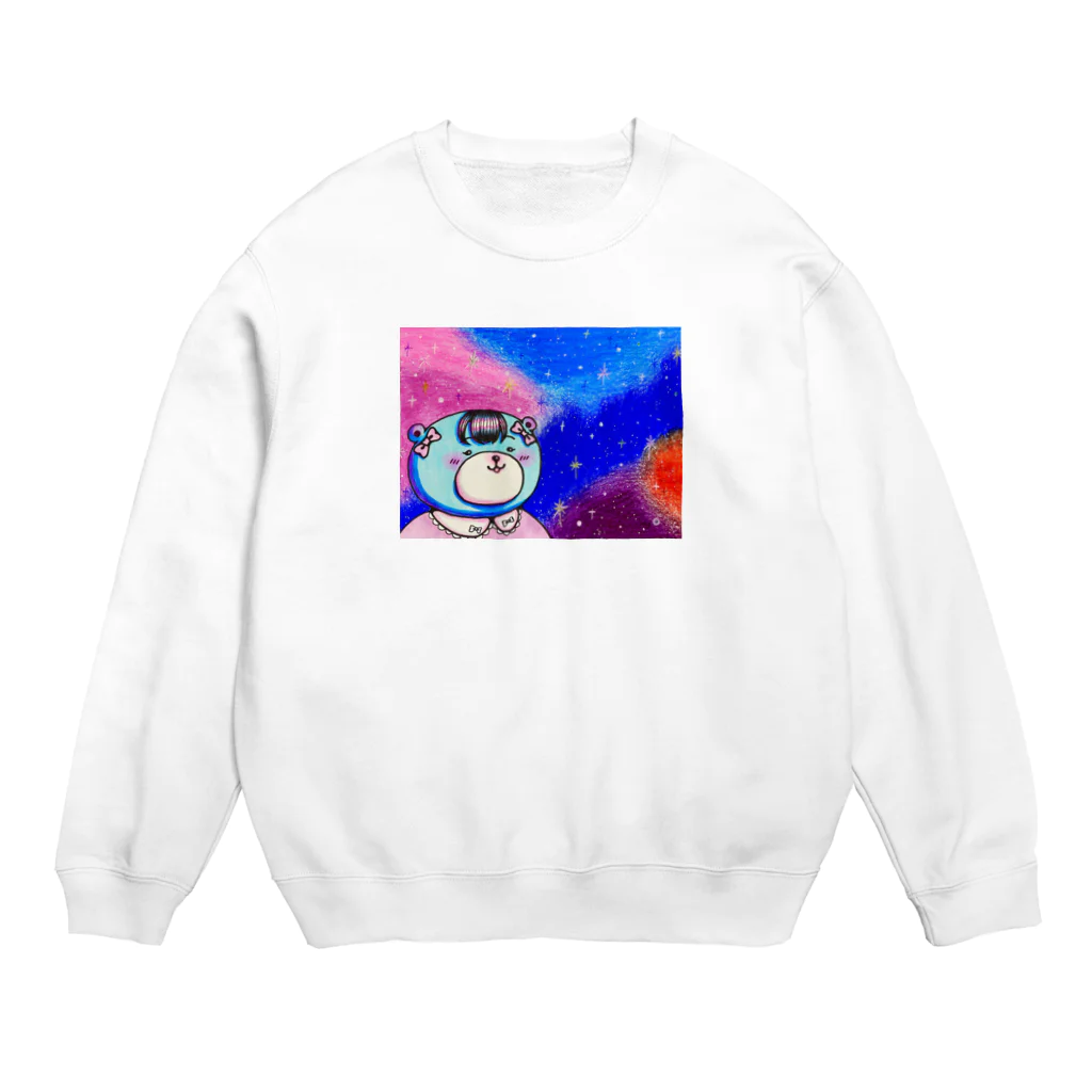 くまちくまお屋さんの宇宙を感じるくまちくまおシリーズ Crew Neck Sweatshirt