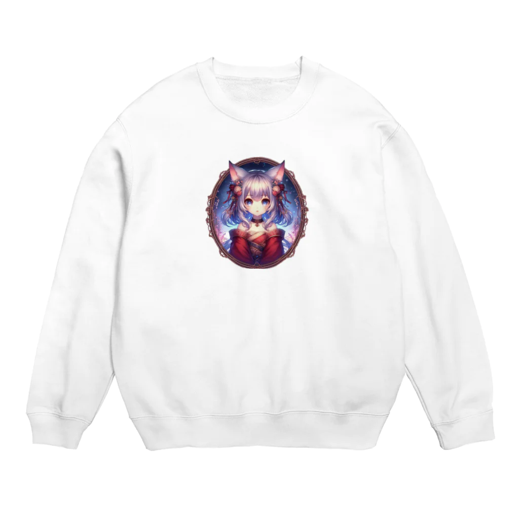 終わらない夢🌈の猫耳の少女✨ Crew Neck Sweatshirt