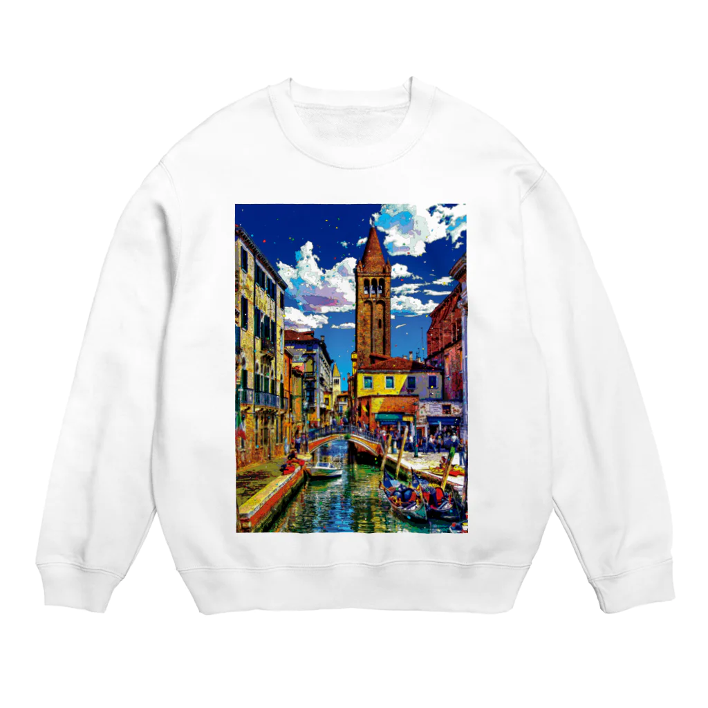 GALLERY misutawoのイタリア ヴェネツィアのサン・バルナバ橋 Crew Neck Sweatshirt