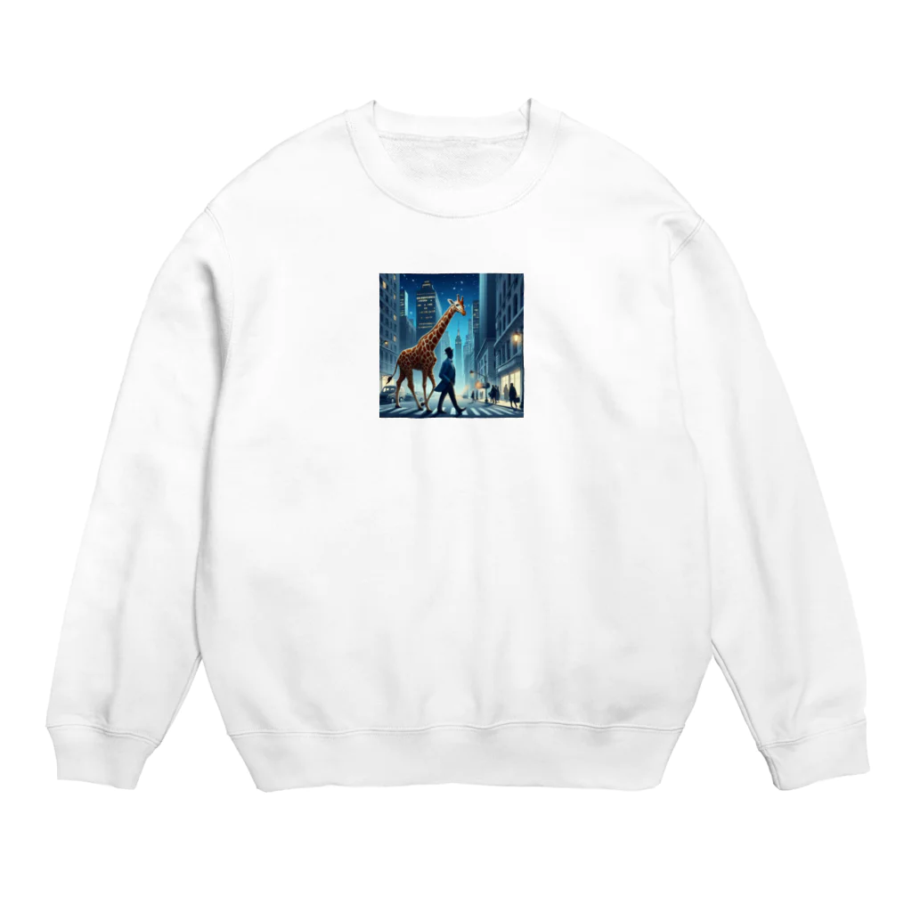 万事屋の夜の華やかな街を歩く、格調高い紳士と優雅なキリ Crew Neck Sweatshirt