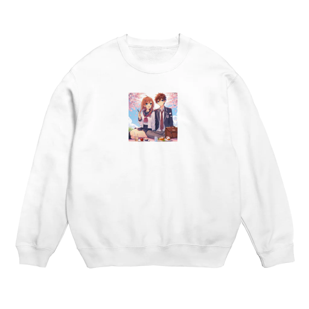 みんとの花見をするカップル Crew Neck Sweatshirt