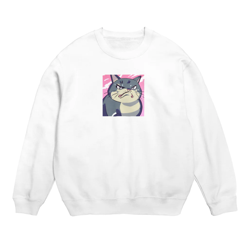 burebiの怒る猫 Crew Neck Sweatshirt