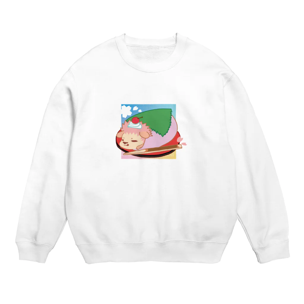 さちあきのおみせの季節のさくら餅ハリネズミ Crew Neck Sweatshirt