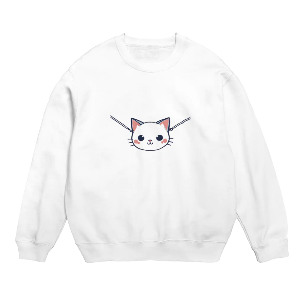 ニャン丸の猫バッグ Crew Neck Sweatshirt