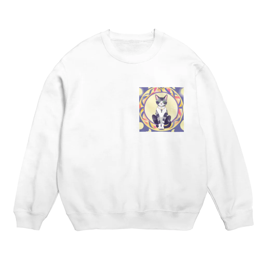 パキュラSHOPの猫と魔法陣 Crew Neck Sweatshirt