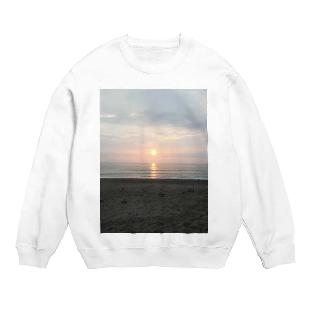 夜空はいつだって最高密度の青色だの別段感動もしない地元の海の夕日 Crew Neck Sweatshirt