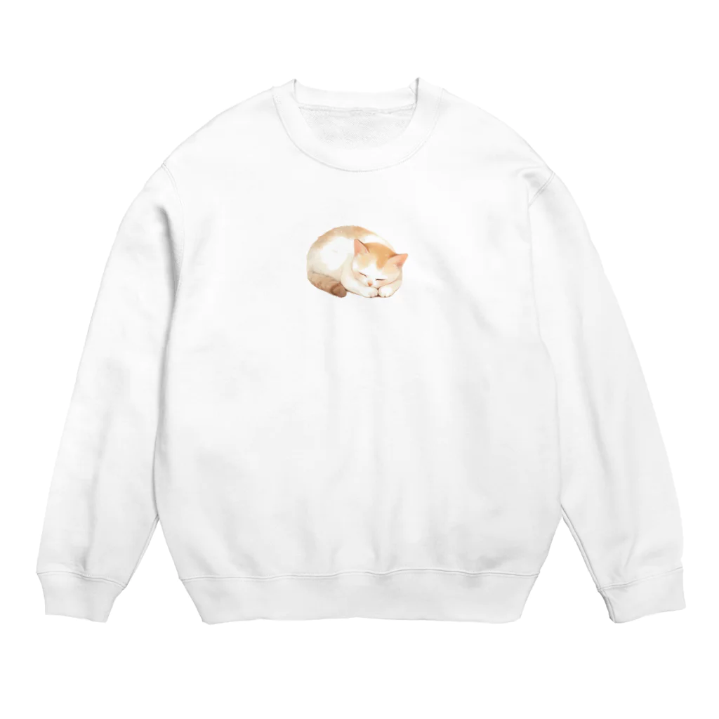 Cute Animalsのすやすやにゃんこ Crew Neck Sweatshirt