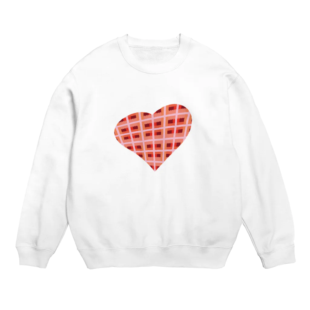 ospiのcheckered heart♡ Crew Neck Sweatshirt