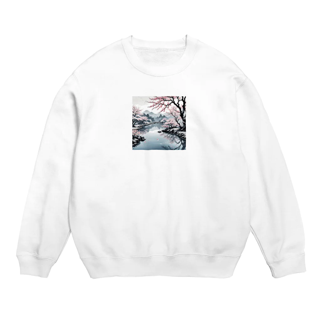 Tomohiro Shigaのお店の川のある風景01 Crew Neck Sweatshirt