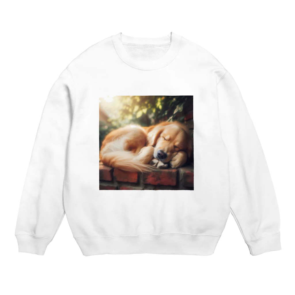 Ykhsの犬がぐっすり眠っている姿、超キュート！🐶💤 Crew Neck Sweatshirt