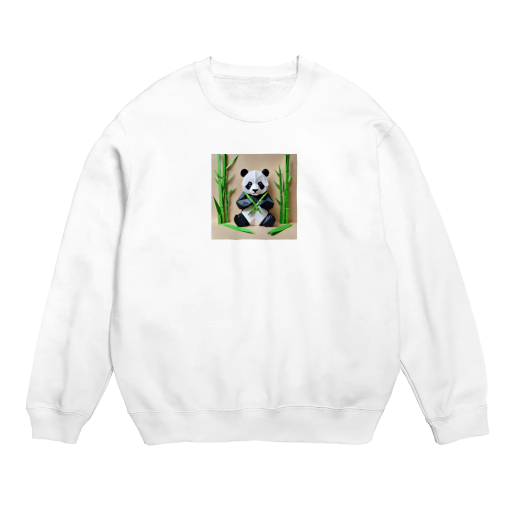 いちごみるくの竹を食べるパンダ Crew Neck Sweatshirt