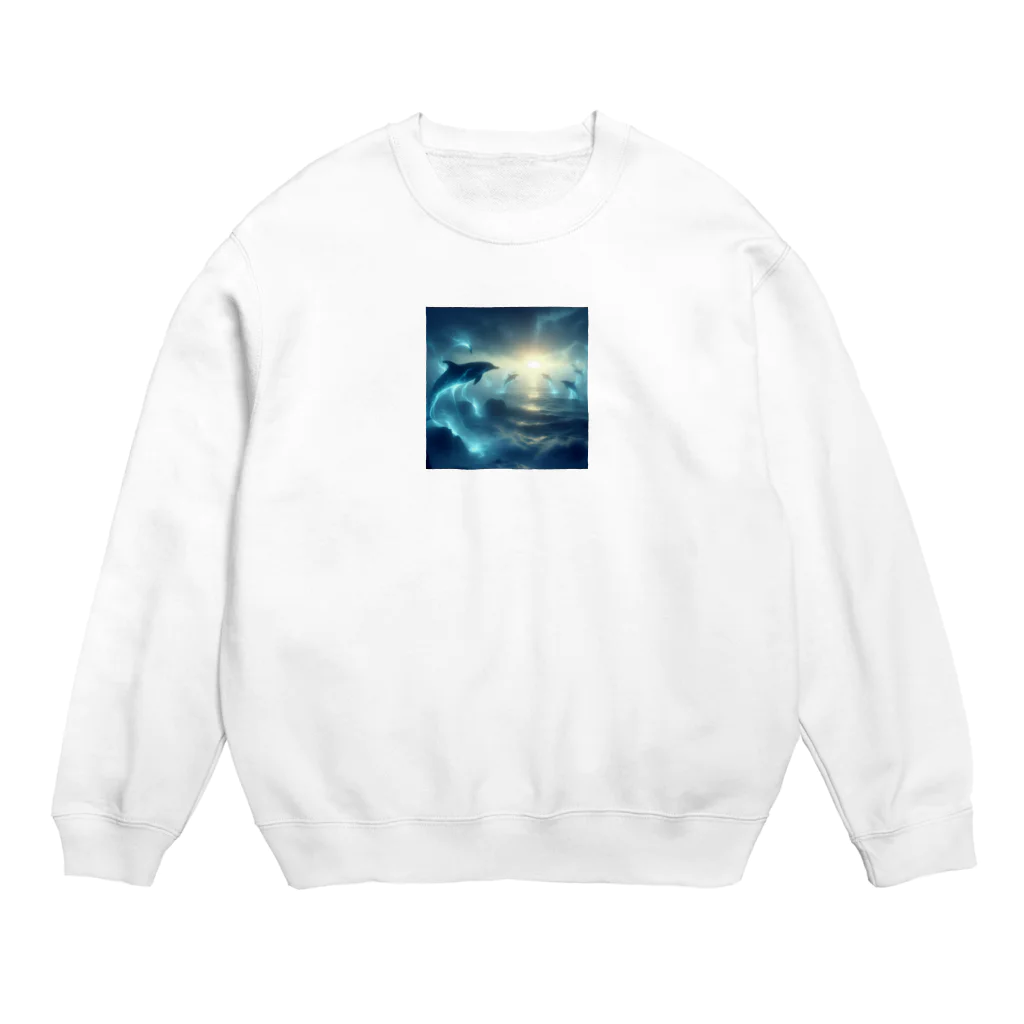 animalsの神秘的なイルカ Crew Neck Sweatshirt