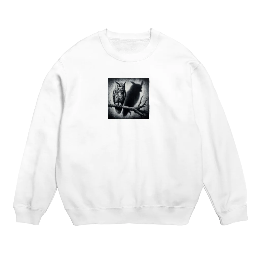 万事屋の不思議な魅力漂う梟 Crew Neck Sweatshirt