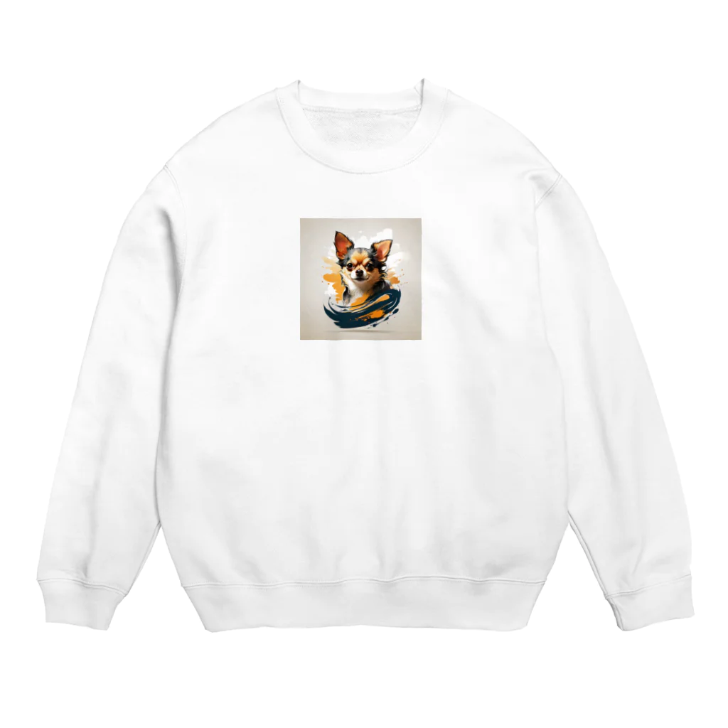 チワワ愛好家ショップのペット愛好家にぴったりのアート作品✨ Crew Neck Sweatshirt