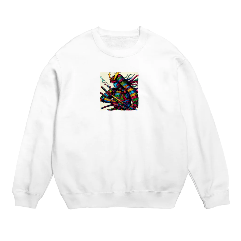 momonekokoのカラフルな侍 Crew Neck Sweatshirt