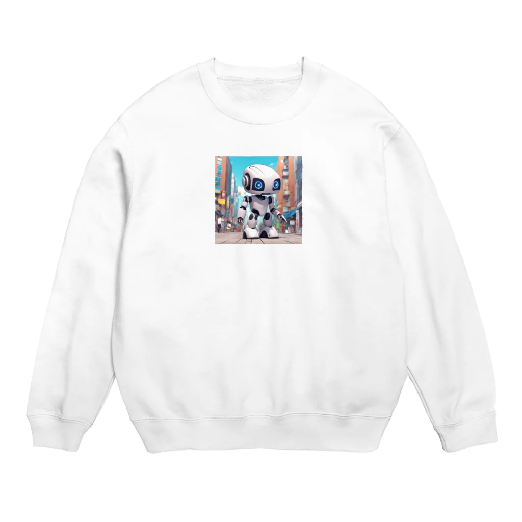 Freedomの可愛いロボットのイラストグッズ Crew Neck Sweatshirt