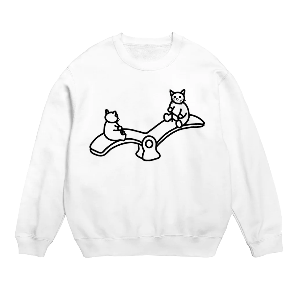 eugorameniwaの猫のシーソー Crew Neck Sweatshirt