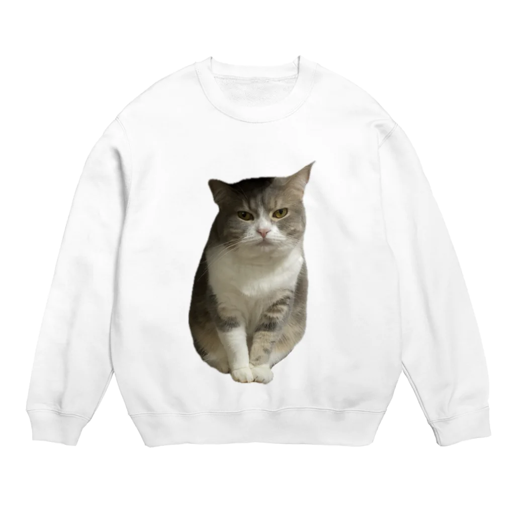 むっちり猫のむっちり丸の不機嫌な美猫 ミロ姫 Crew Neck Sweatshirt