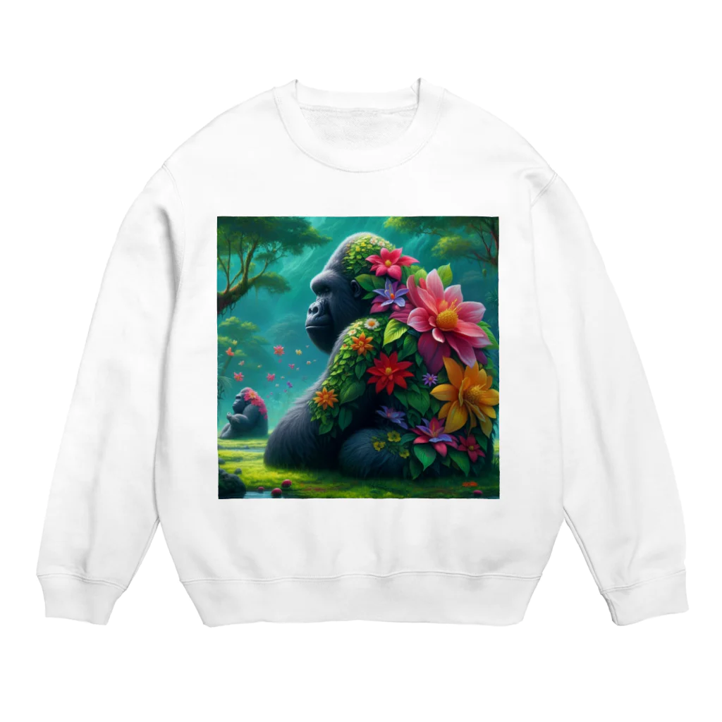 zenjoyのフラワーゴリラ Crew Neck Sweatshirt