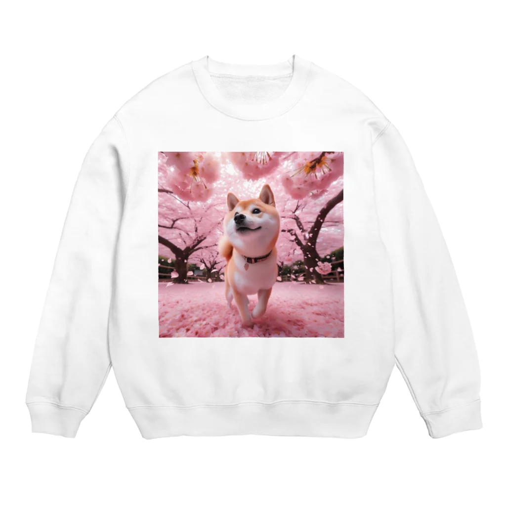 noririnoの桜犬 Crew Neck Sweatshirt