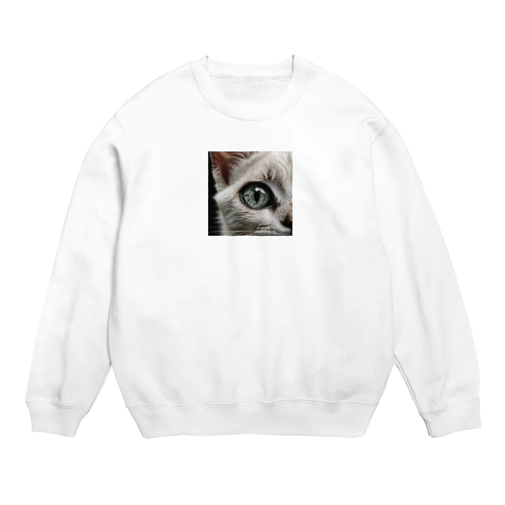 Suminekoのドアップ猫さん Crew Neck Sweatshirt