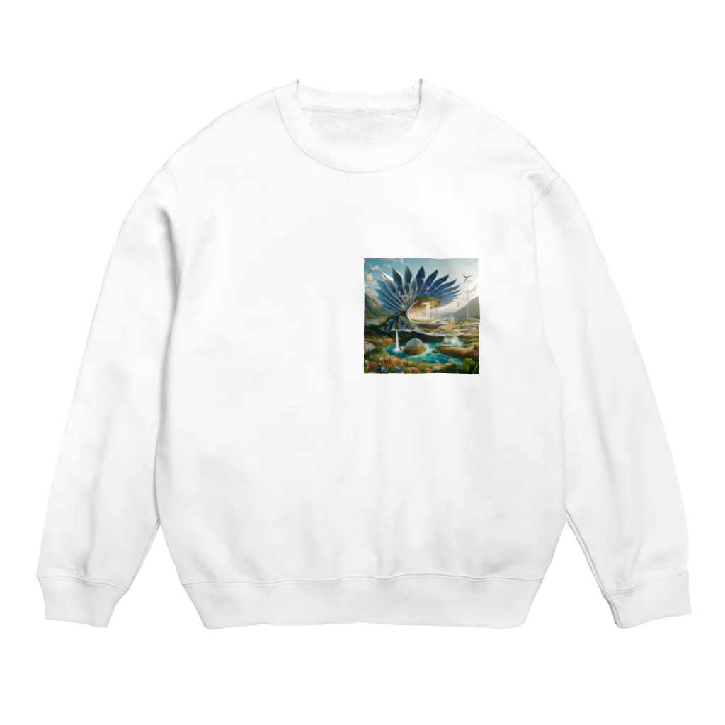 Korosukenariの異世界の風景が現実と未来を繋ぐ Crew Neck Sweatshirt