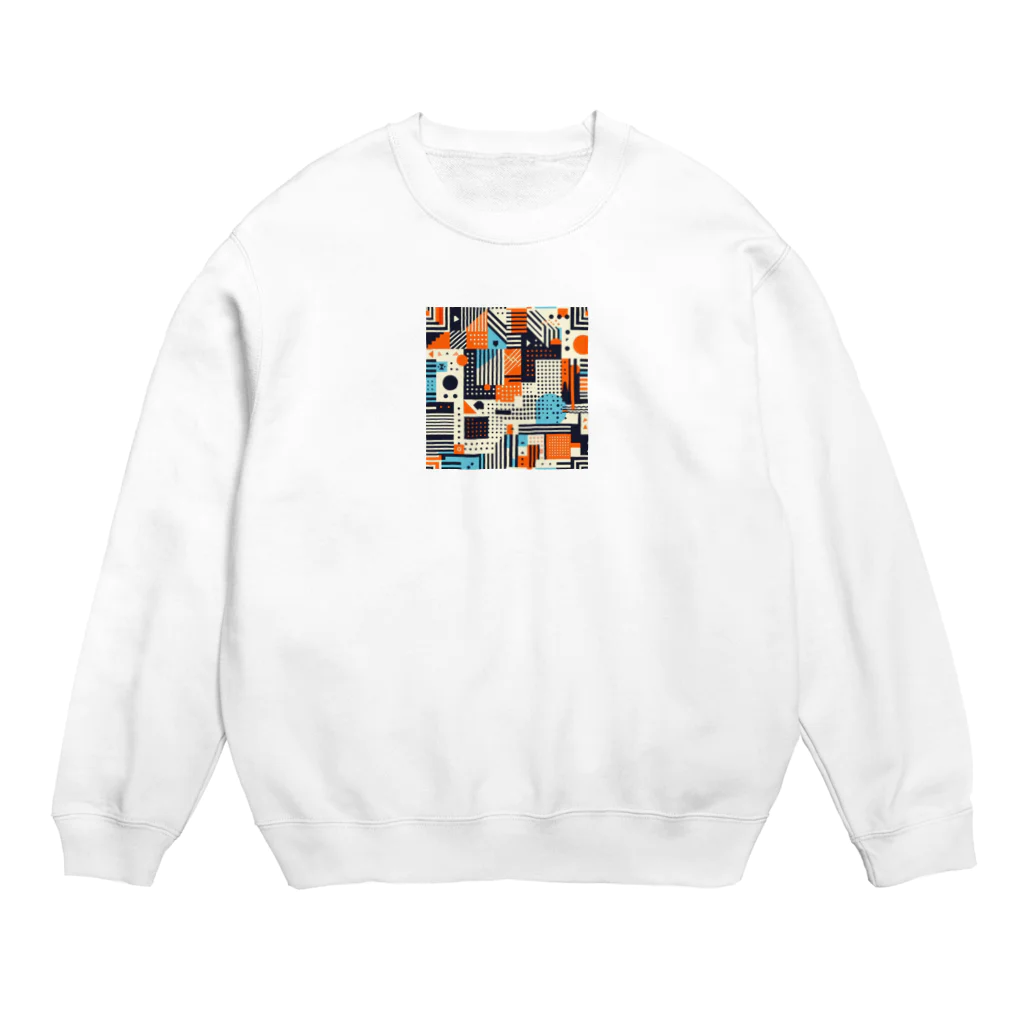 オーロラの里のジオメトリック・フューチャー Crew Neck Sweatshirt