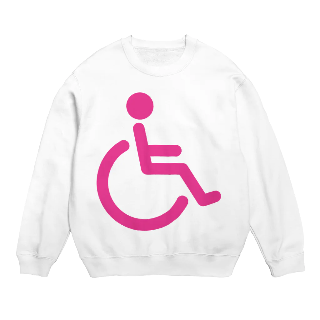 お絵かき屋さんの車椅子マーク（ピンク） Crew Neck Sweatshirt