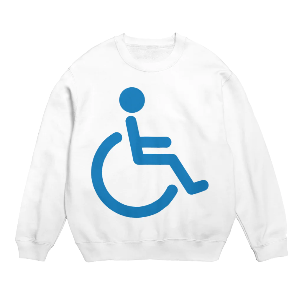 お絵かき屋さんの車椅子マーク（青） Crew Neck Sweatshirt