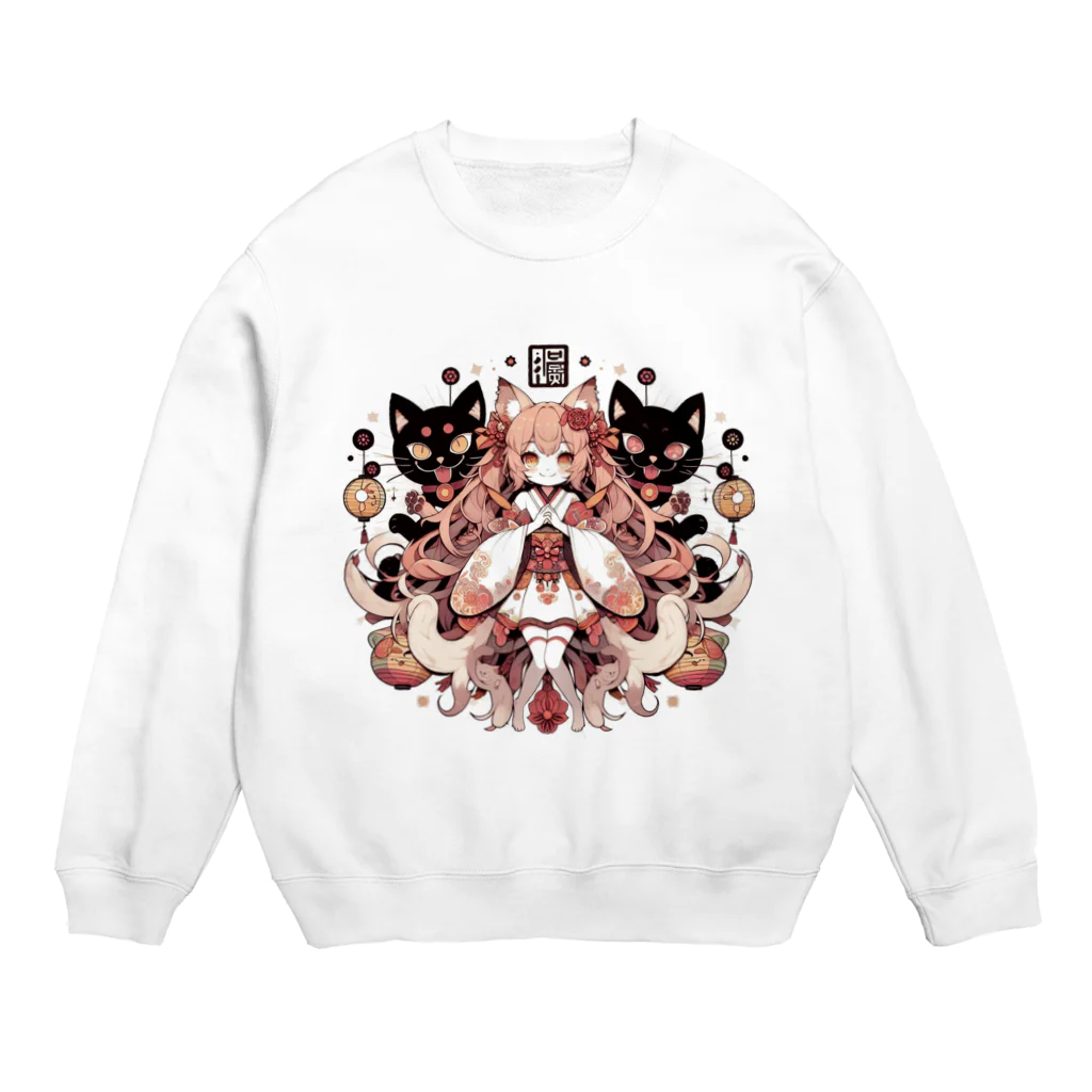 RuiButonのねこむすめ Crew Neck Sweatshirt