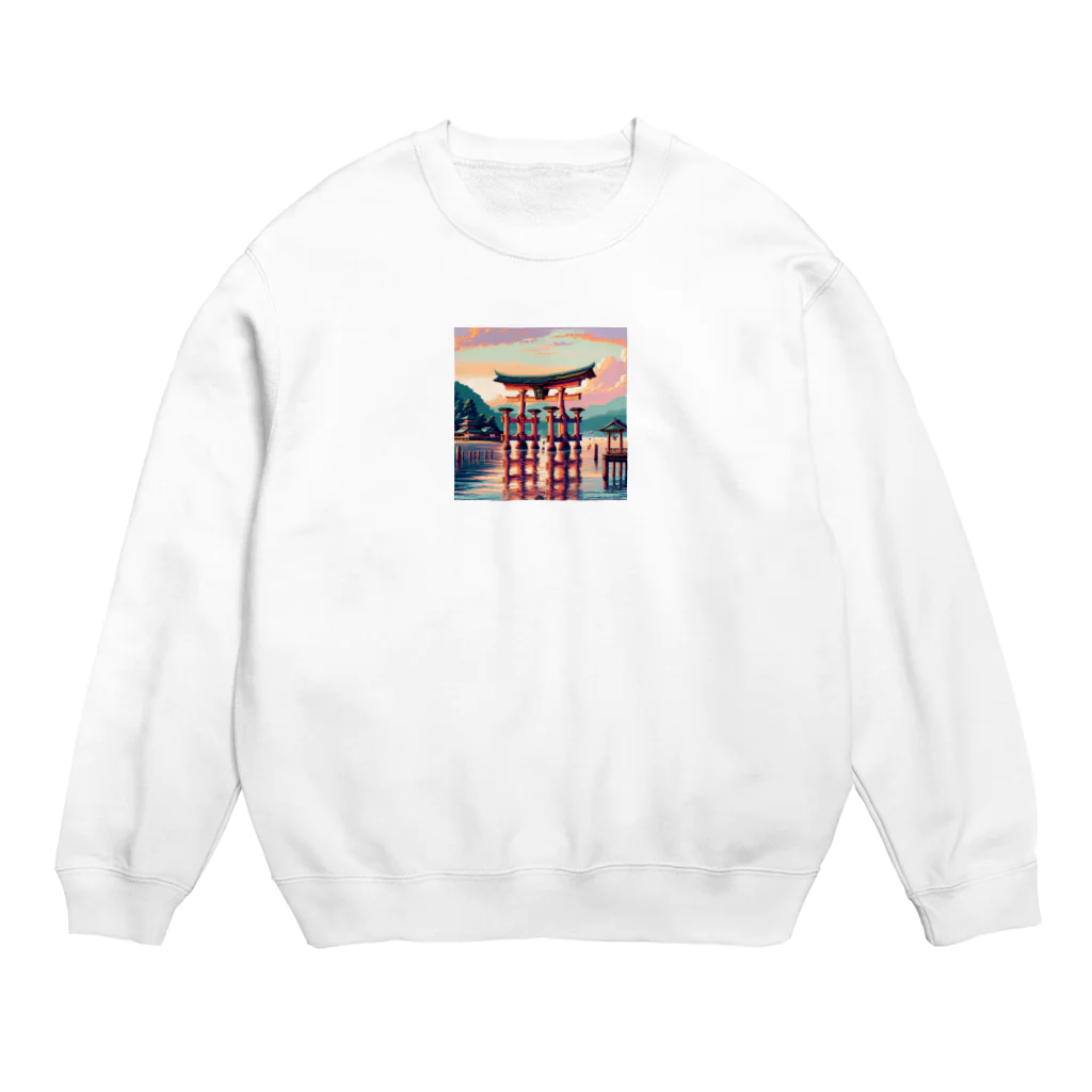 Pixel Art Goodsの厳島神社（pixel art） Crew Neck Sweatshirt