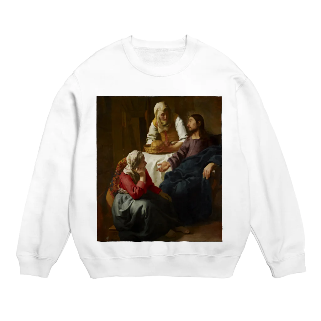 世界美術商店のマルタとマリアの家のキリスト / Christ in the House of Martha and Mary Crew Neck Sweatshirt