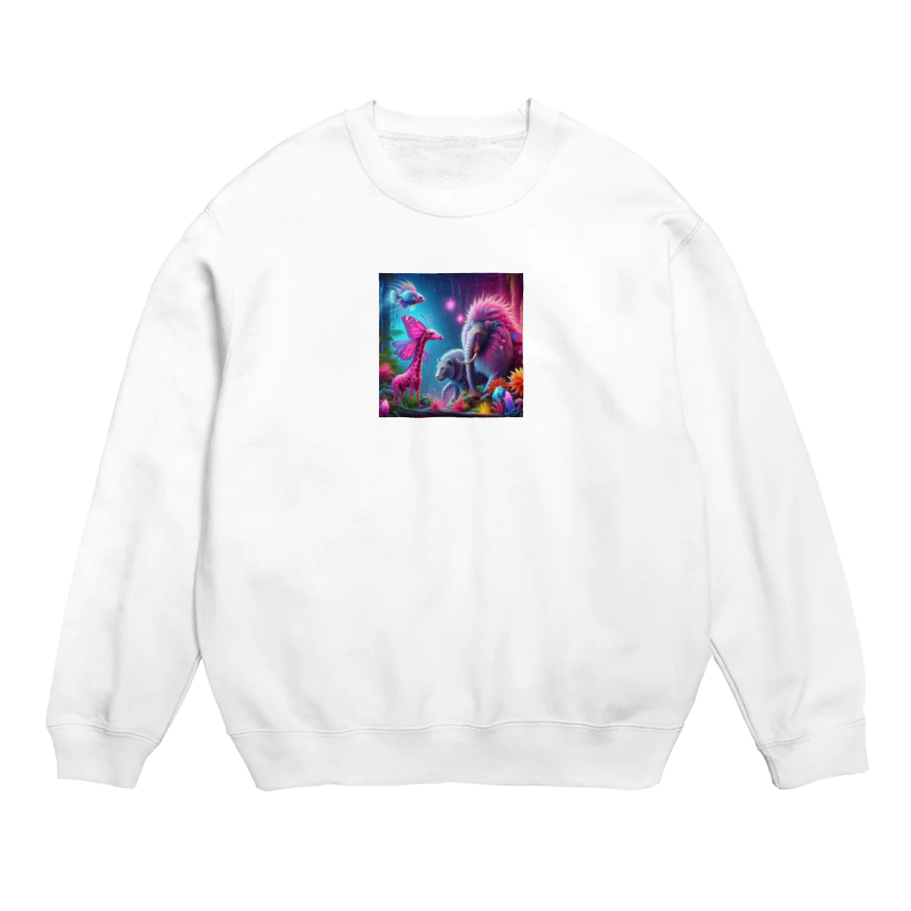 カメ好き屋のカラフルアニマル Crew Neck Sweatshirt