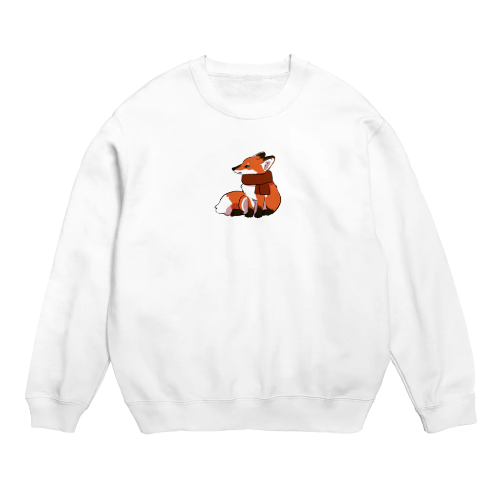 キツネ月のマフラーキツネ Crew Neck Sweatshirt