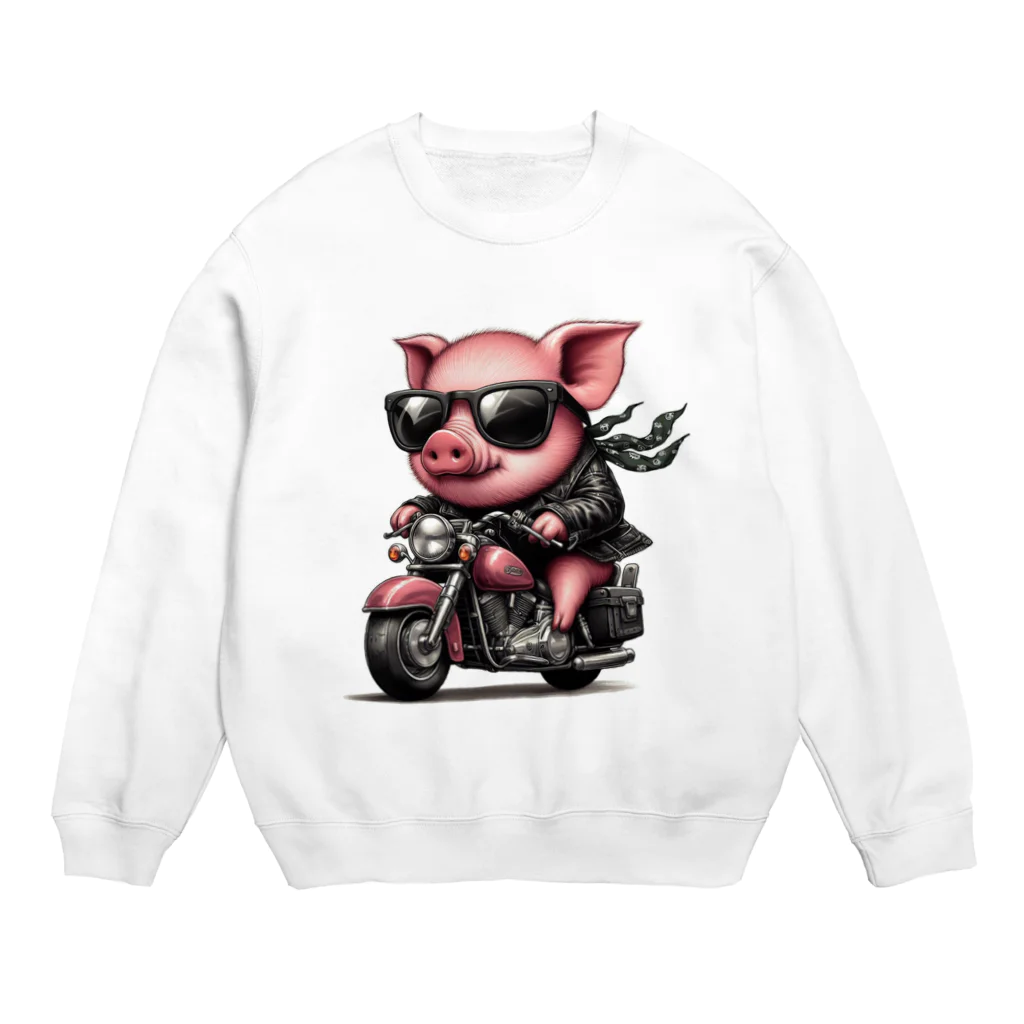 kanataのぶたライダー Crew Neck Sweatshirt