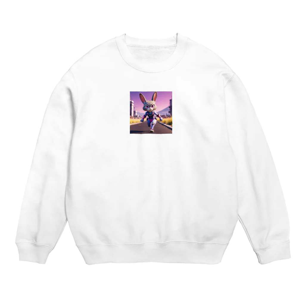 kaz_new9の未来のうさぎ戦士 Crew Neck Sweatshirt