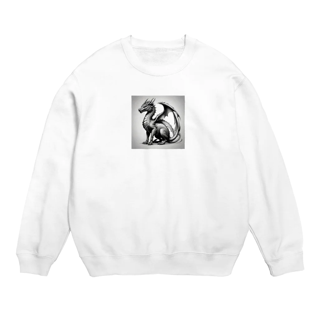 cotaro_worksのドラゴン　鉛筆画23 Crew Neck Sweatshirt