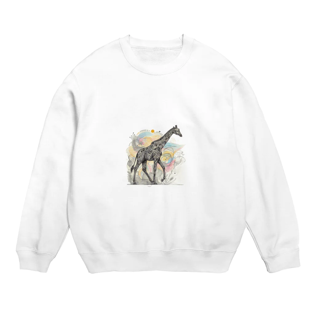 Tシャツピークスのキリンジラフ Crew Neck Sweatshirt