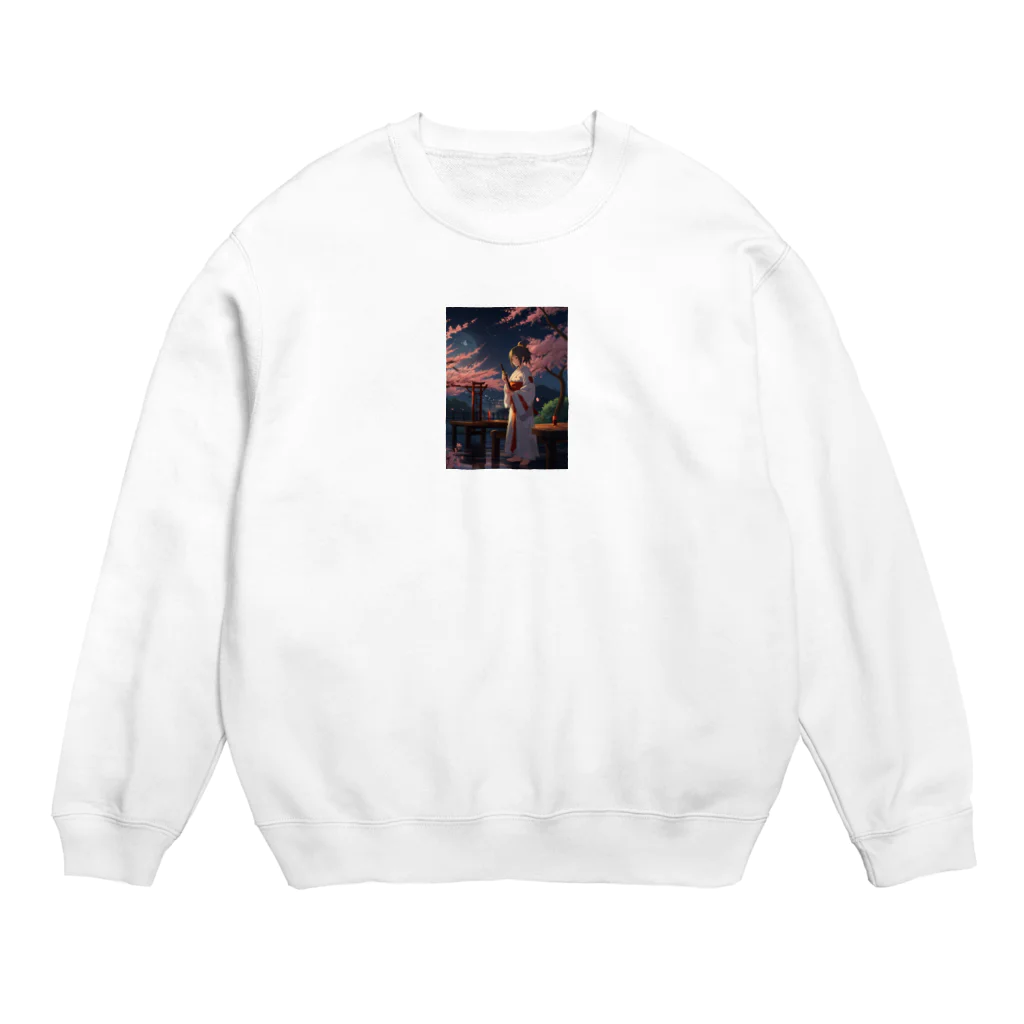 さぎょう擁の女騎士、桜の下で Crew Neck Sweatshirt