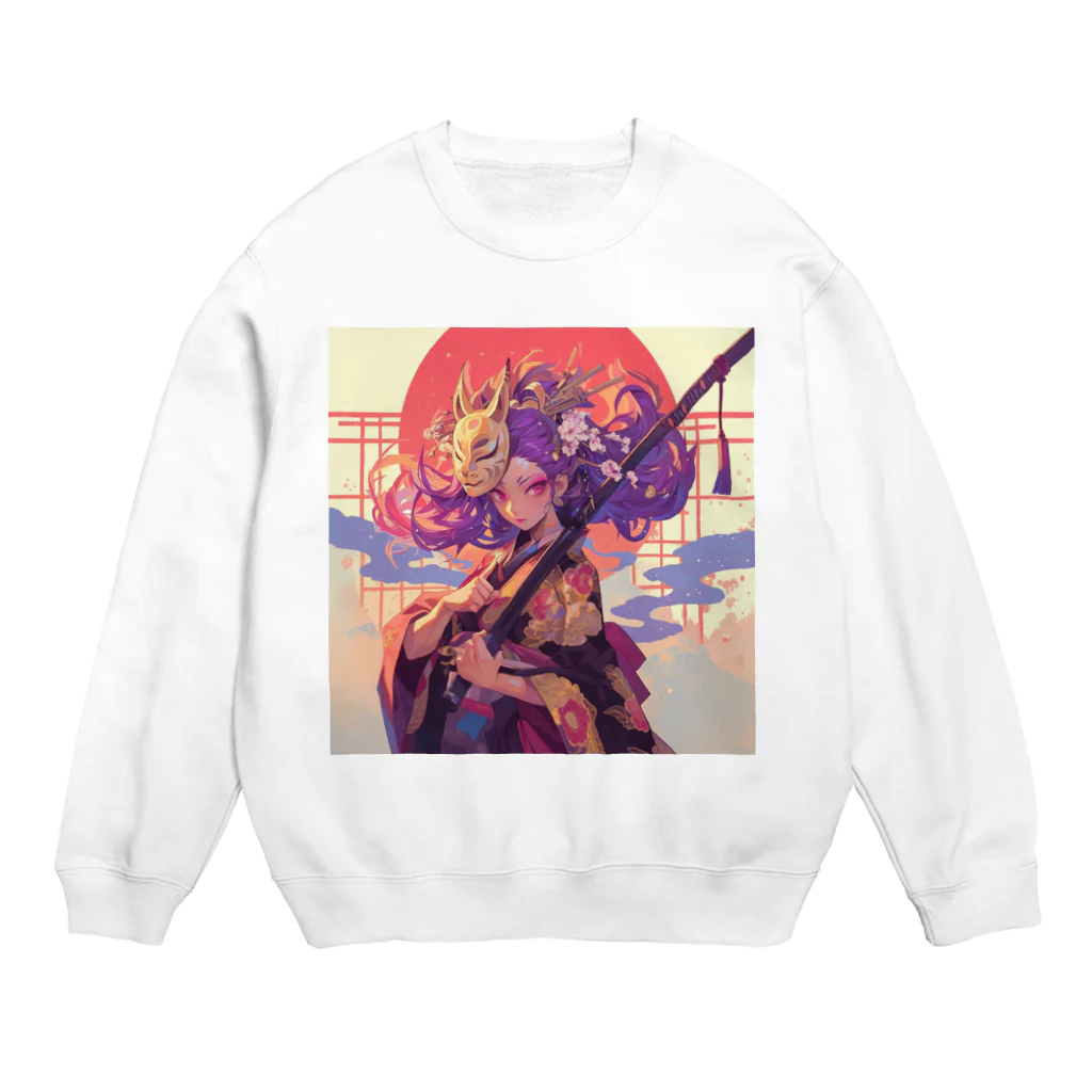 AQUAMETAVERSEの夕焼けに舞う、仮面の戦姫 Marsa 106 Crew Neck Sweatshirt