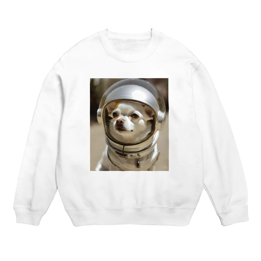 mesogiaの宇宙犬　ちわわん Crew Neck Sweatshirt