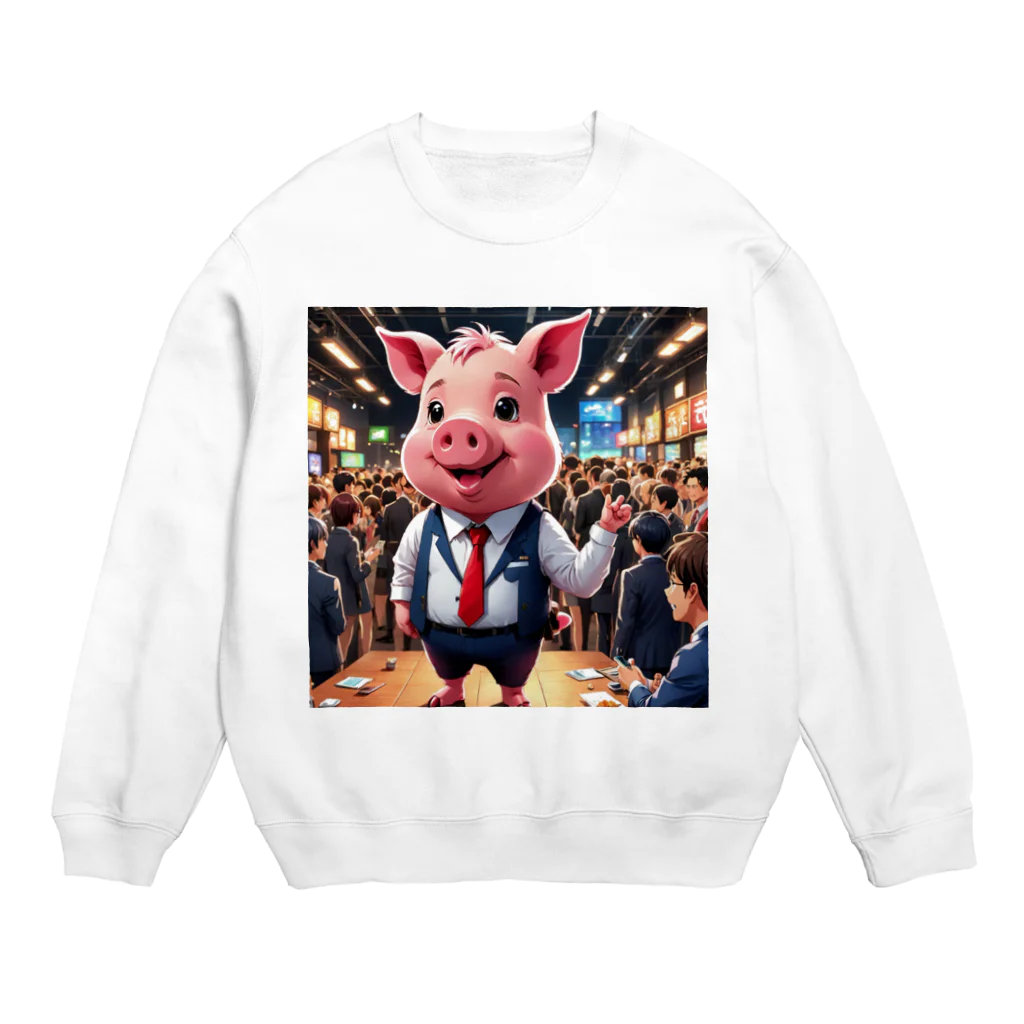 MTHの社内イベントの企画をするミニブタ Crew Neck Sweatshirt