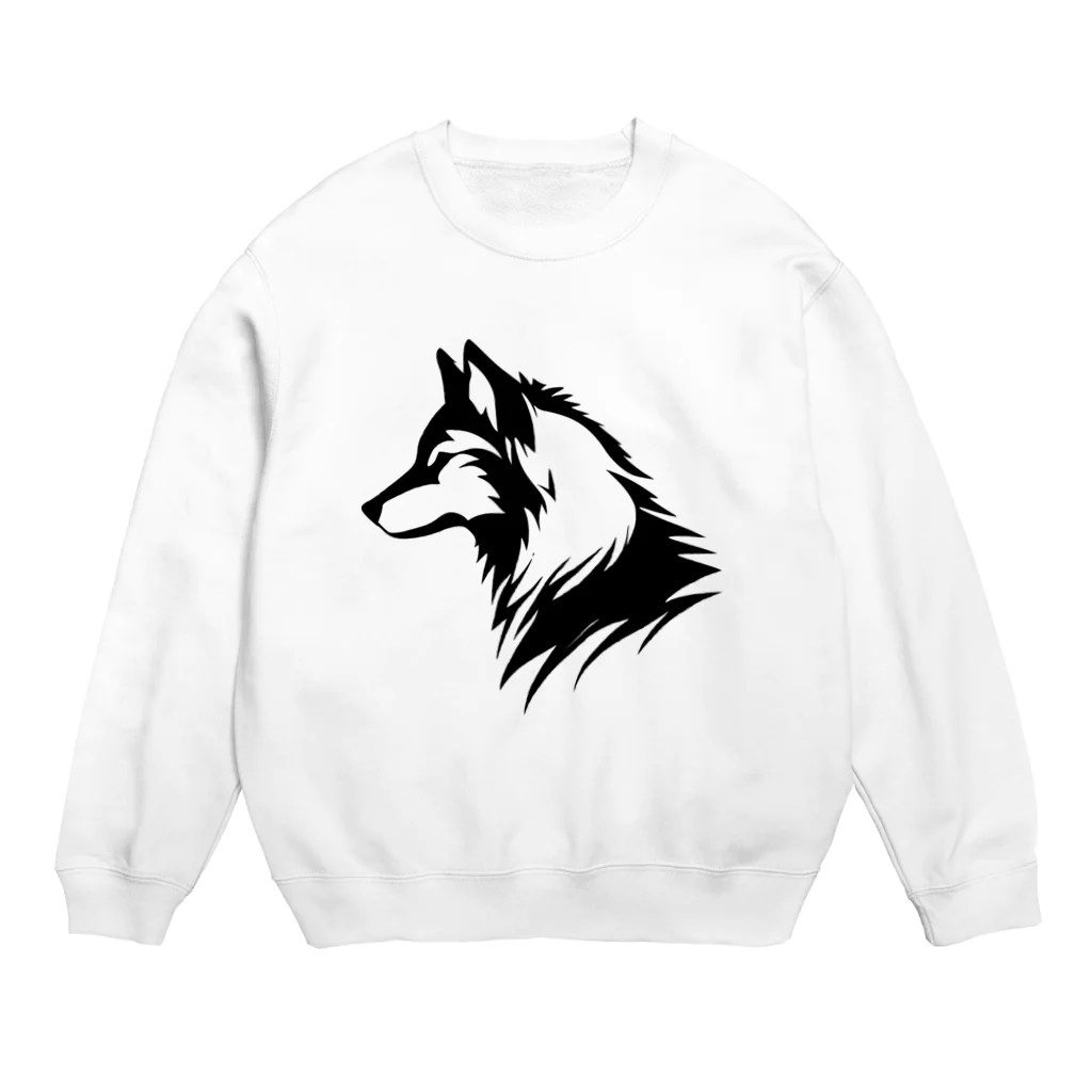 wolneko_keibaのウルフ（アイコン） Crew Neck Sweatshirt