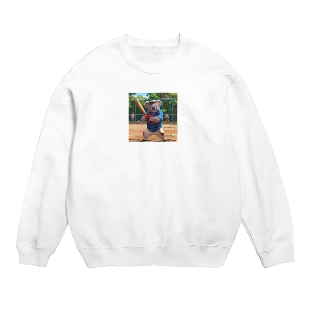 ganeshaのコアラップンで野球をしよう Crew Neck Sweatshirt