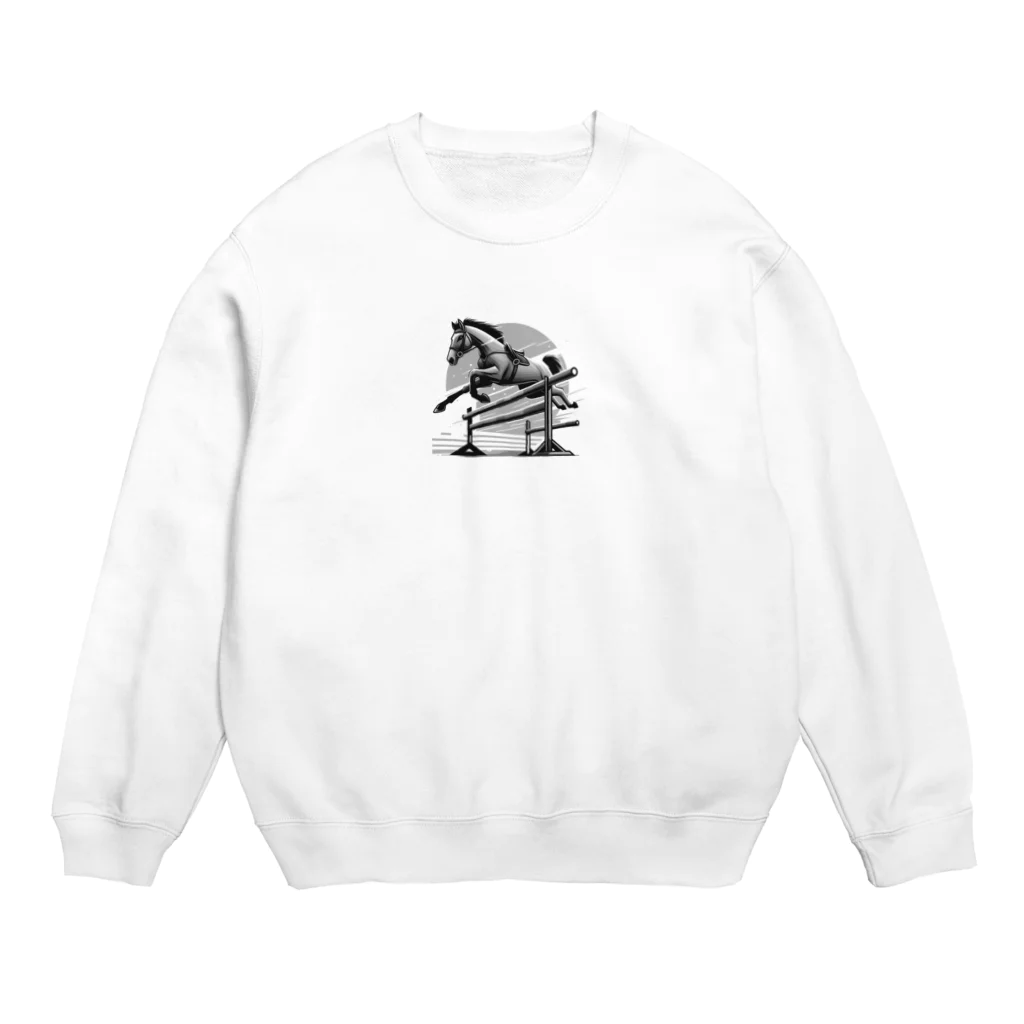 Seiji-Mの重力を超越して障害物を飛び越える競走馬 Crew Neck Sweatshirt